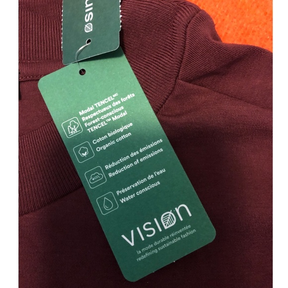 Burgundy eco-friendly minimalist loose sweatshirt NWT - Picture 5 of 10